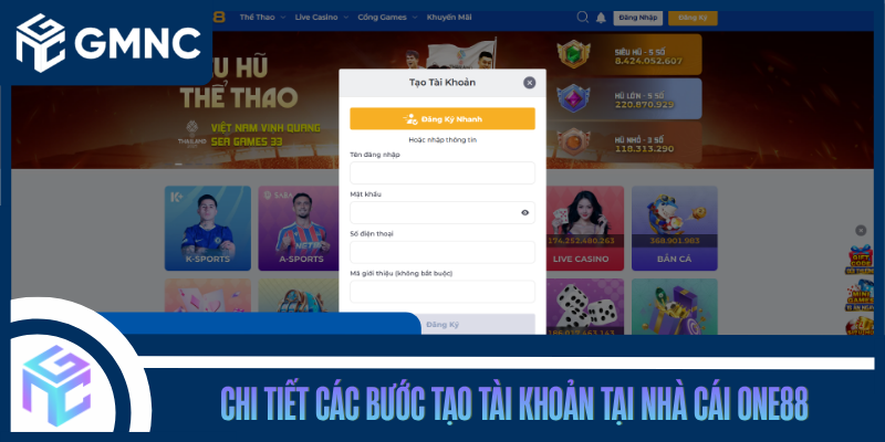 Chi Tiết Các Bước Tạo Tài Khoản Tại Nhà Cái ONE88