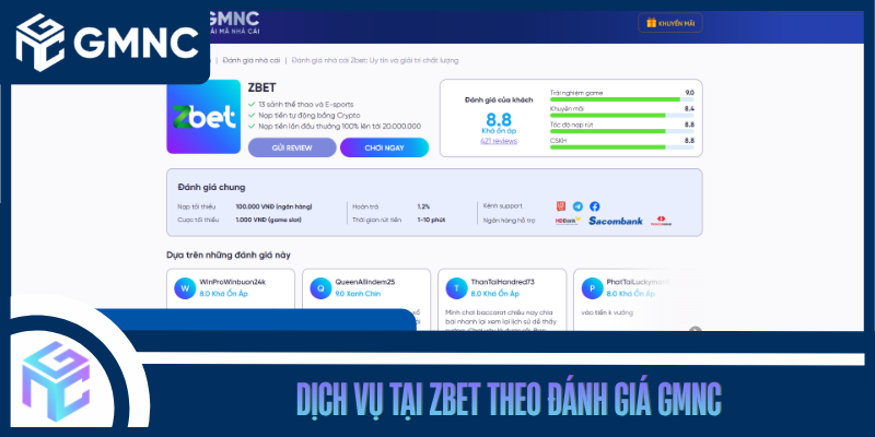 Dịch Vụ Tại Zbet Theo Đánh Giá GMNC