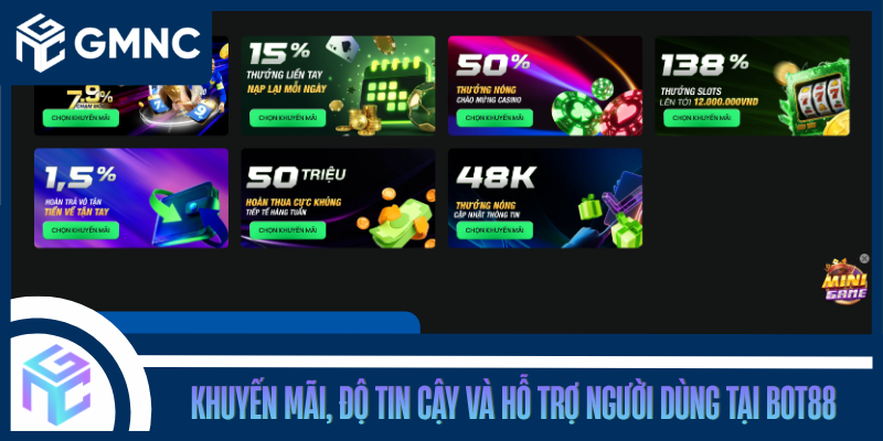 Khuyến Mãi, Độ Tin Cậy Và Hỗ Trợ Người Dùng Tại BOT88
