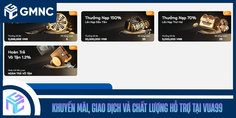 Khuyến Mãi, Giao Dịch Và Chất Lượng Hỗ Trợ Tại VUA99