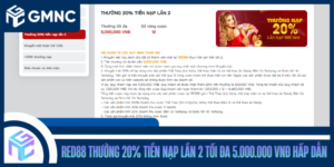 Red88 Thưởng 20% Tiền Nạp Lần 2 Tối Đa 5.000.000 VNĐ Hấp Dẫn