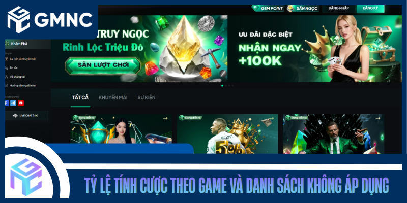 Tỷ Lệ Tính Cược Theo Game Và Danh Sách Không Áp Dụng